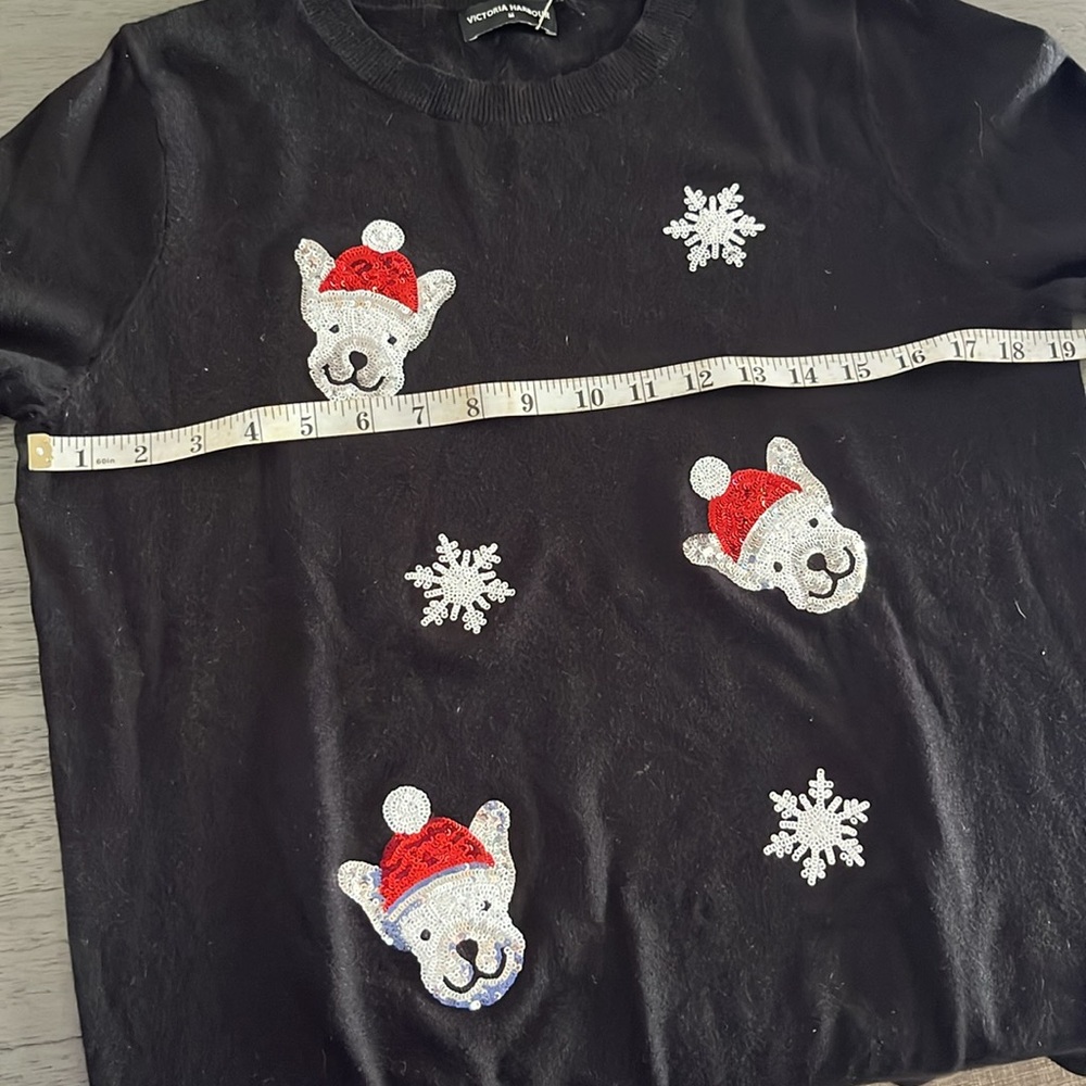 French bulldog holiday sweater-BNWT-Perfect for frenchie lovers! Size L 🐶 - Picture 6 of 6